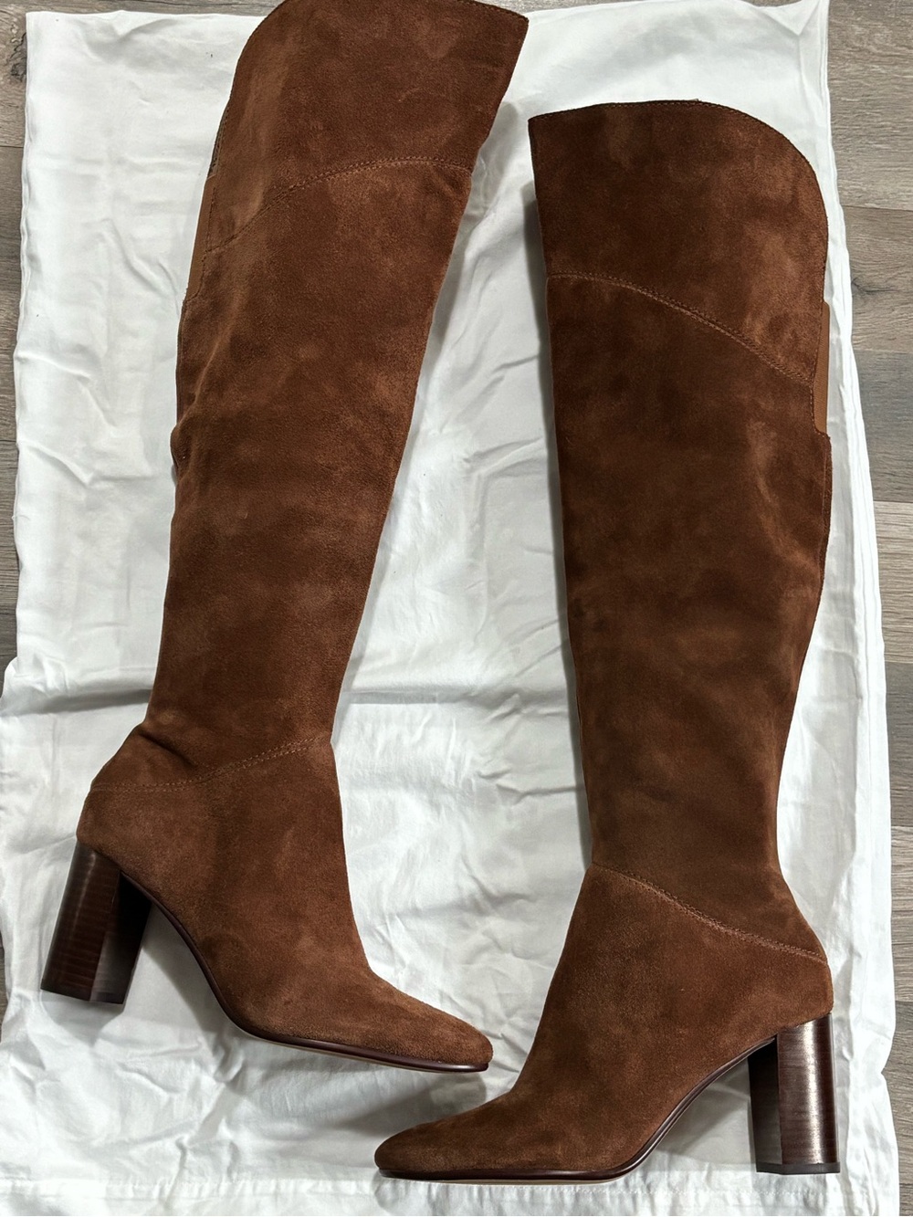 Dolce Vita Brown Suede Tall Block Heel Boots Women’s Size 7.5 Like New